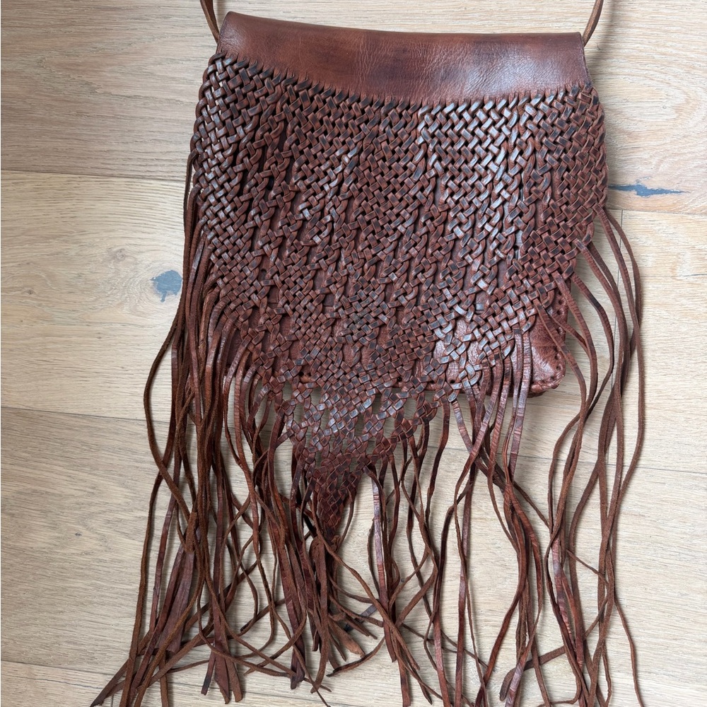 Woven Leather Fringe Crossbody Bag – Portobello Road Market, London